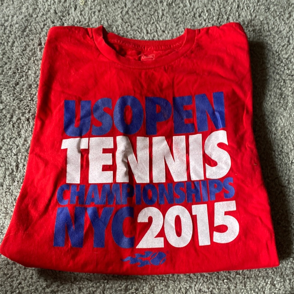 USTA men’s large US open tennis championships NYC 2015 short sleeve shirt